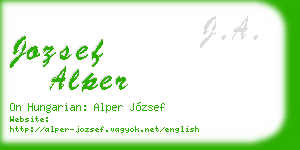 jozsef alper business card